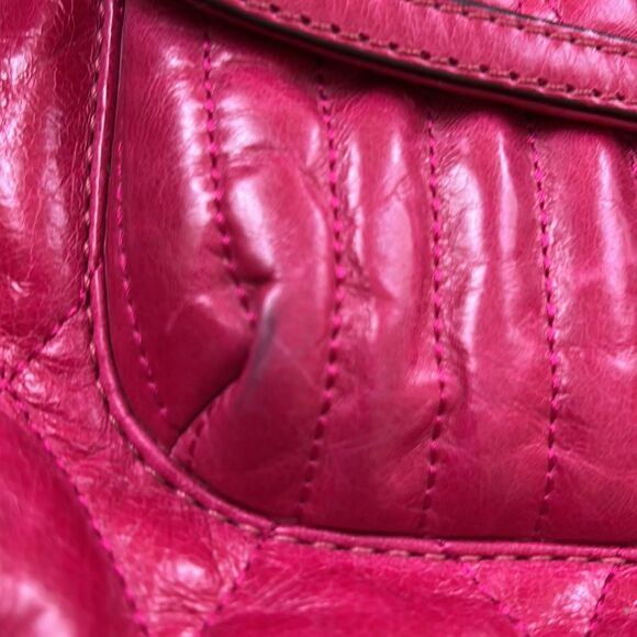 VTG COACH Quilted Raspberry Leather Tote Purse - Picture 15 of 16